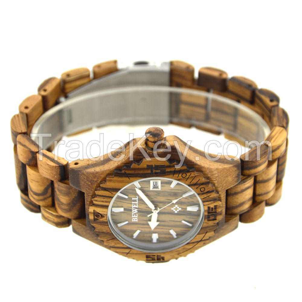 Custom Logo Japan Movt Wooden Gift Quartz Men Wooden Wristwatches