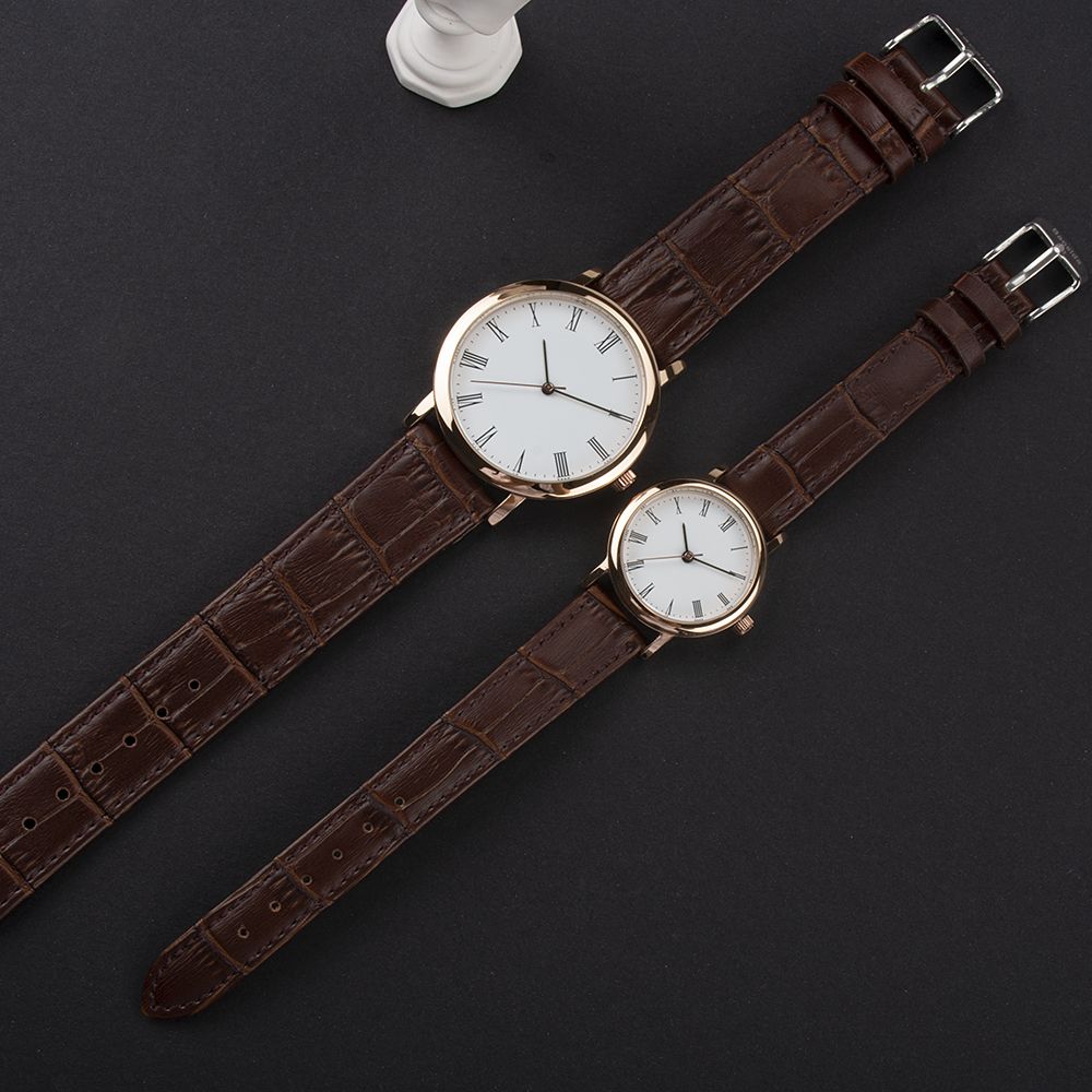 Custom Luxury Brand Couple Watch With Retro Leather Watch