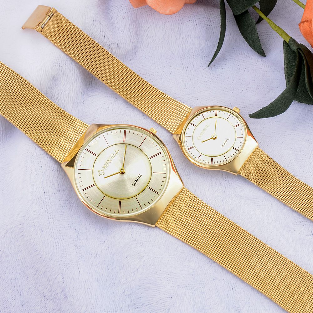 Gold watch price couple watch copper case metal watch