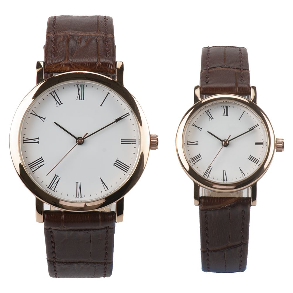 Custom Luxury Brand Couple Watch With Retro Leather Watch