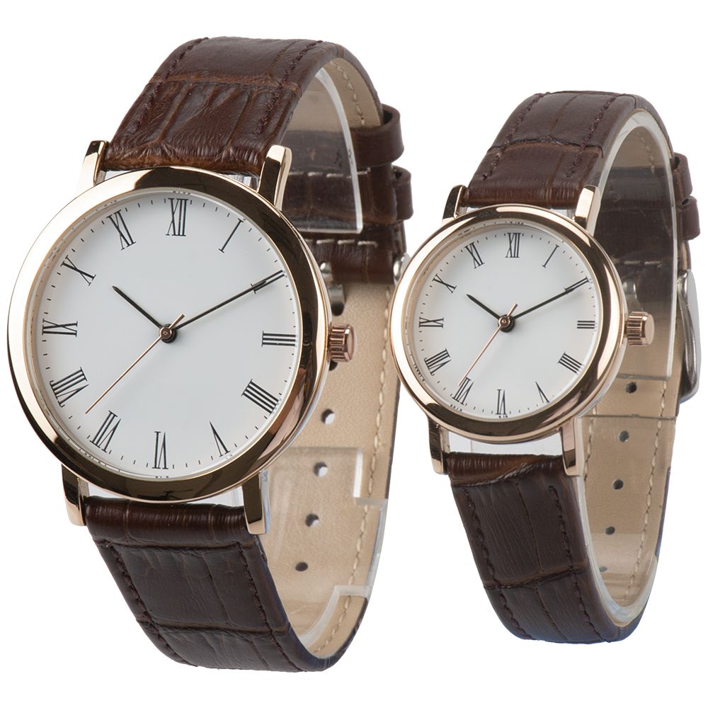 Custom Luxury Brand Couple Watch With Retro Leather Watch