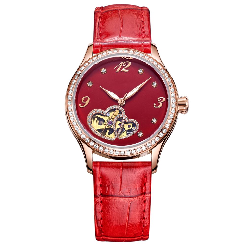 Fashion Elegent Watches Automatic Mechanical Watch Leather Strap Watch For Ladies