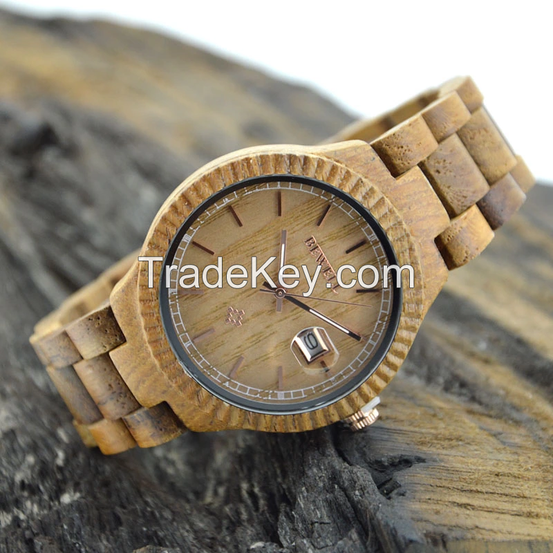 Bewell Brand Wooden Strap Quartz ladies Wooden Wrist Watches