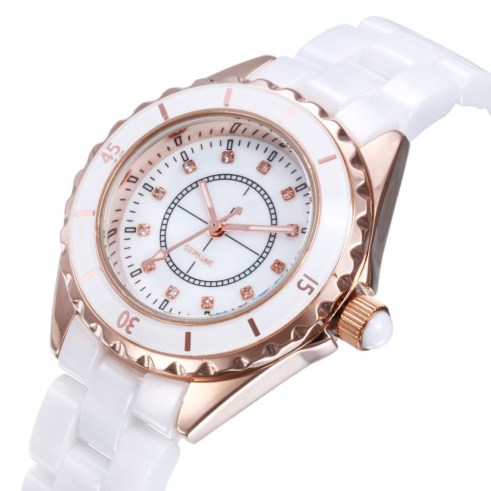 Luxury gold Fashion Ceramic Women Watch