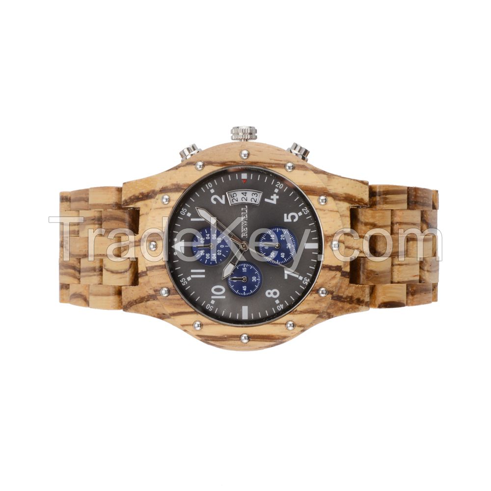 Online Shopping Custom New Design Top-Selling Private Label Wooden Male Chronograph Wooden Watches