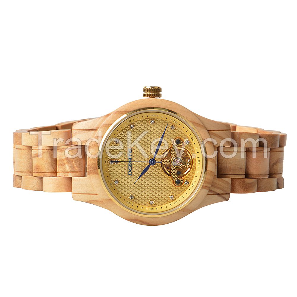 2019 New arrival fashion mechanical wood watch high quality automatic wood watches