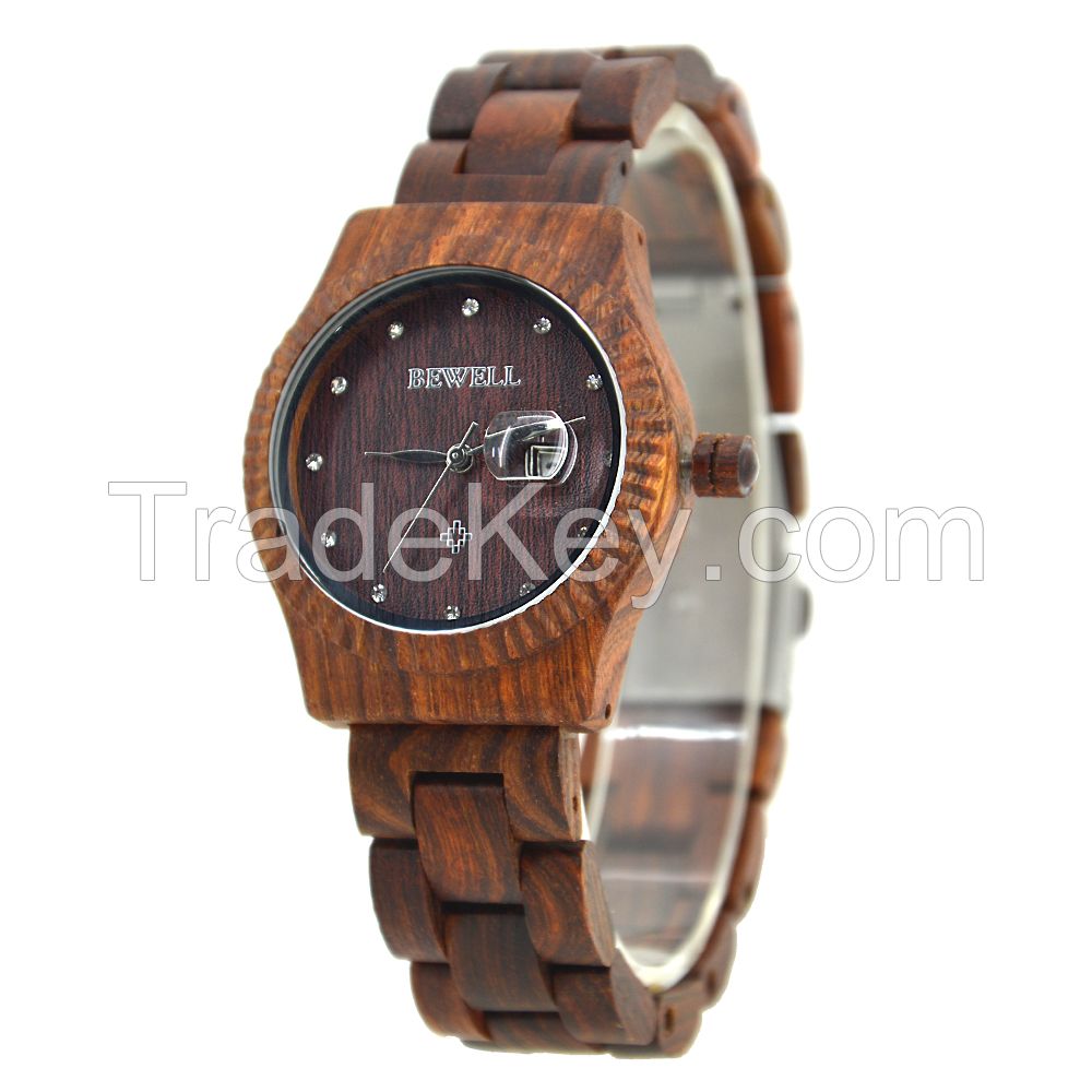 Wholesale Bewell New women fashion wood smart wrist watch