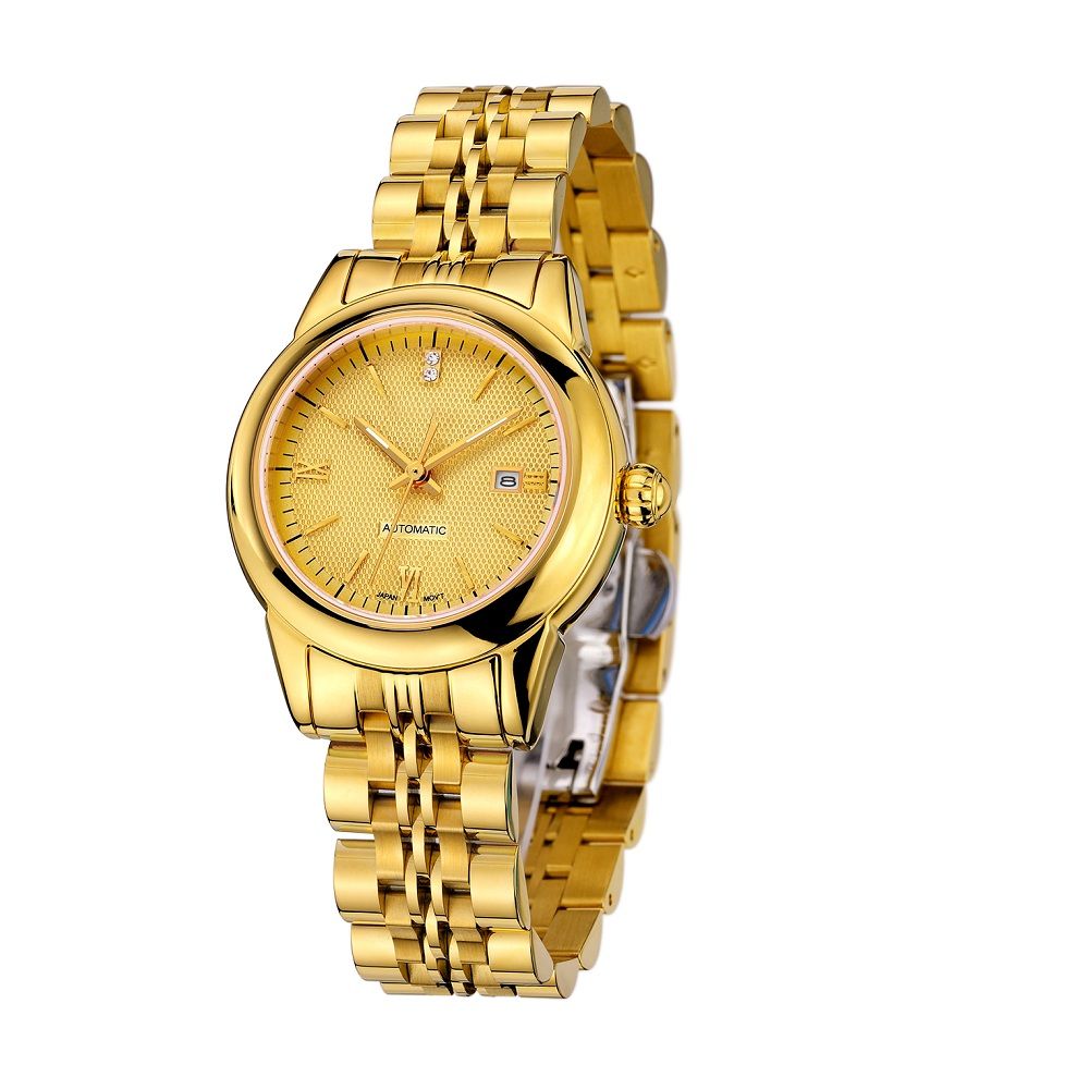 Gold Automatic Mechanical Watch ladies Wristwatch Stainless Steel Band Luxury Brand Sports 