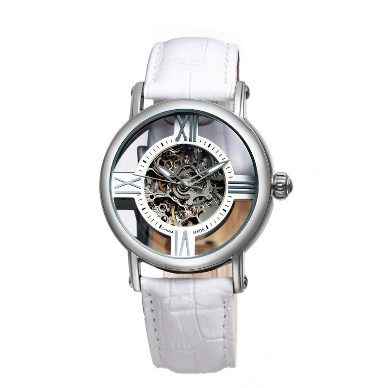 Hollow Design Luxury Brand Watch Strap Leather Men Automatic Mechanical Watch From China