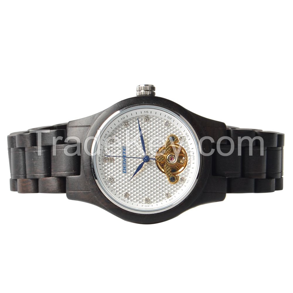 2019 New arrival fashion mechanical wood watch high quality automatic wood watches