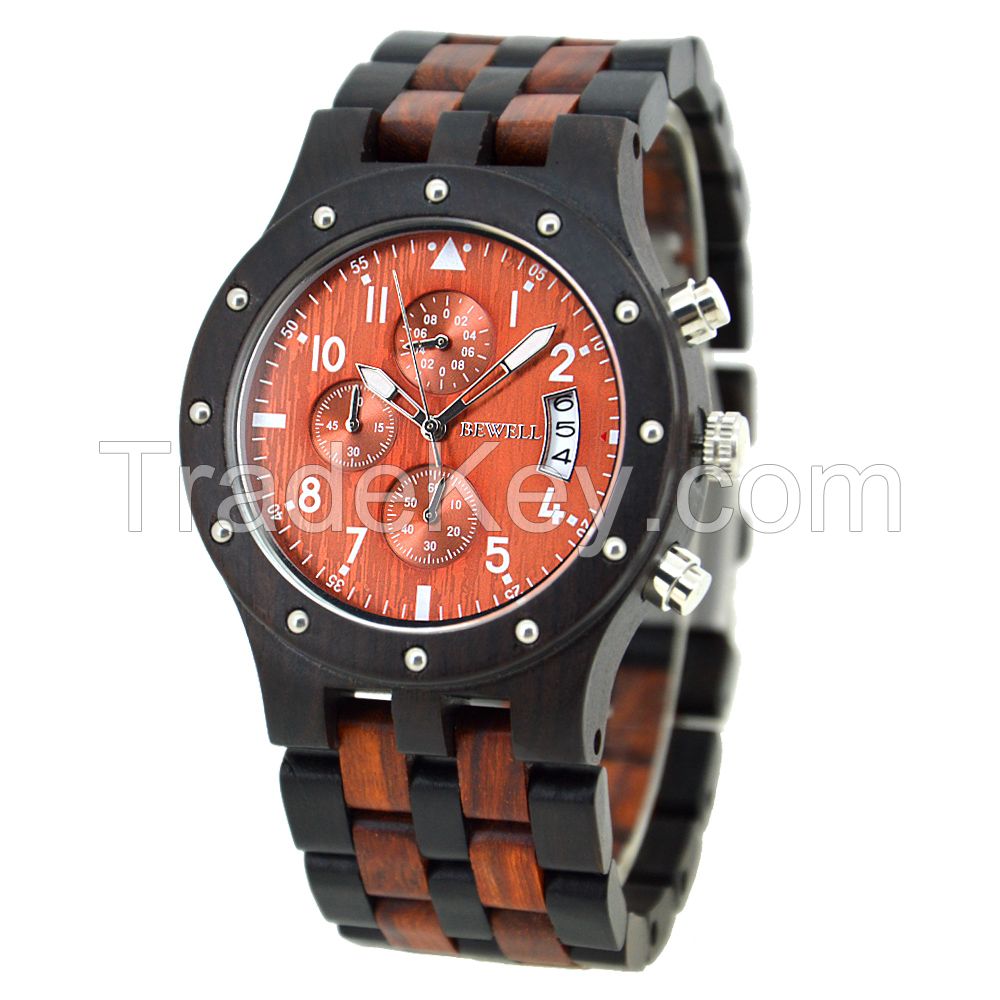 Online Shopping Custom New Design Top-Selling Private Label Wooden Male Chronograph Wooden Watches