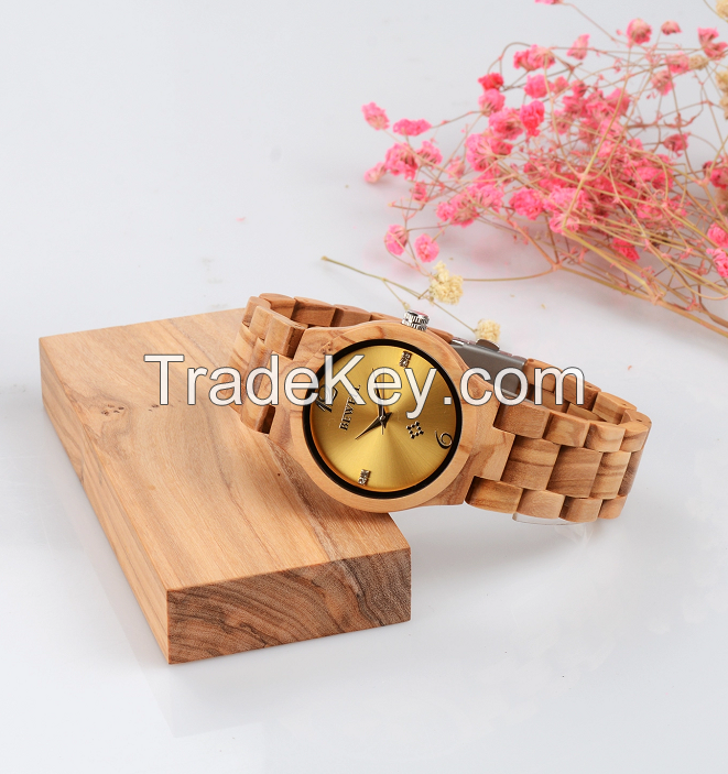 Wholesale Bewell Fashion japan 2035 movement bamboo wood watch women Iunisex watch with custom logo Relogio