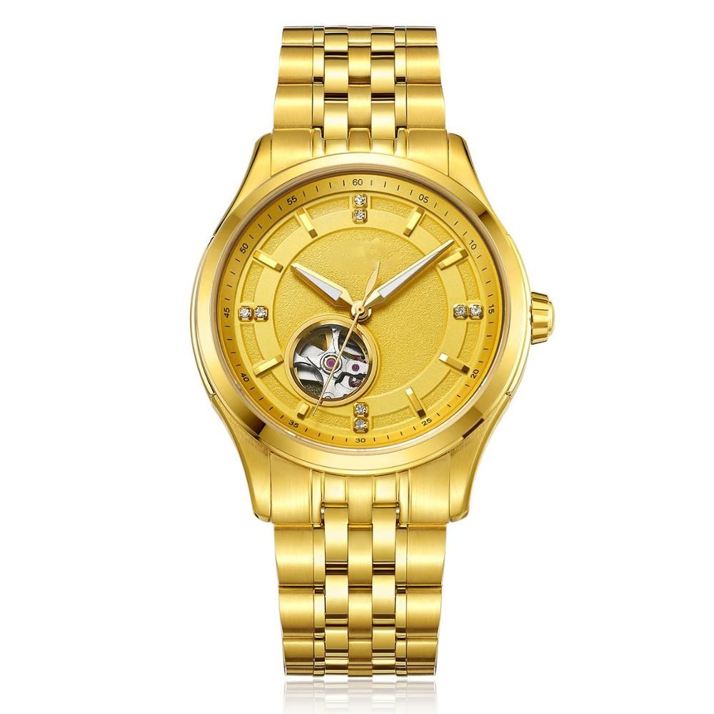 Men's Business Fashion Automatic Mechanical Watch Men Full Steel gold Watch  Luxury Watch