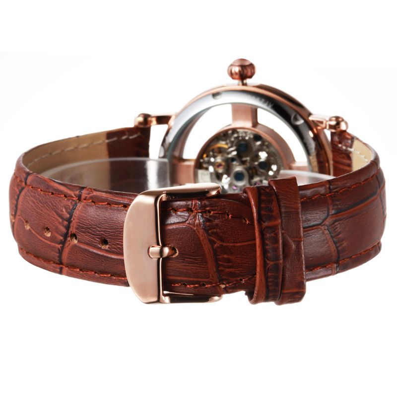 Hollow Design Luxury Brand Watch Strap Leather Men Automatic Mechanical Watch From China