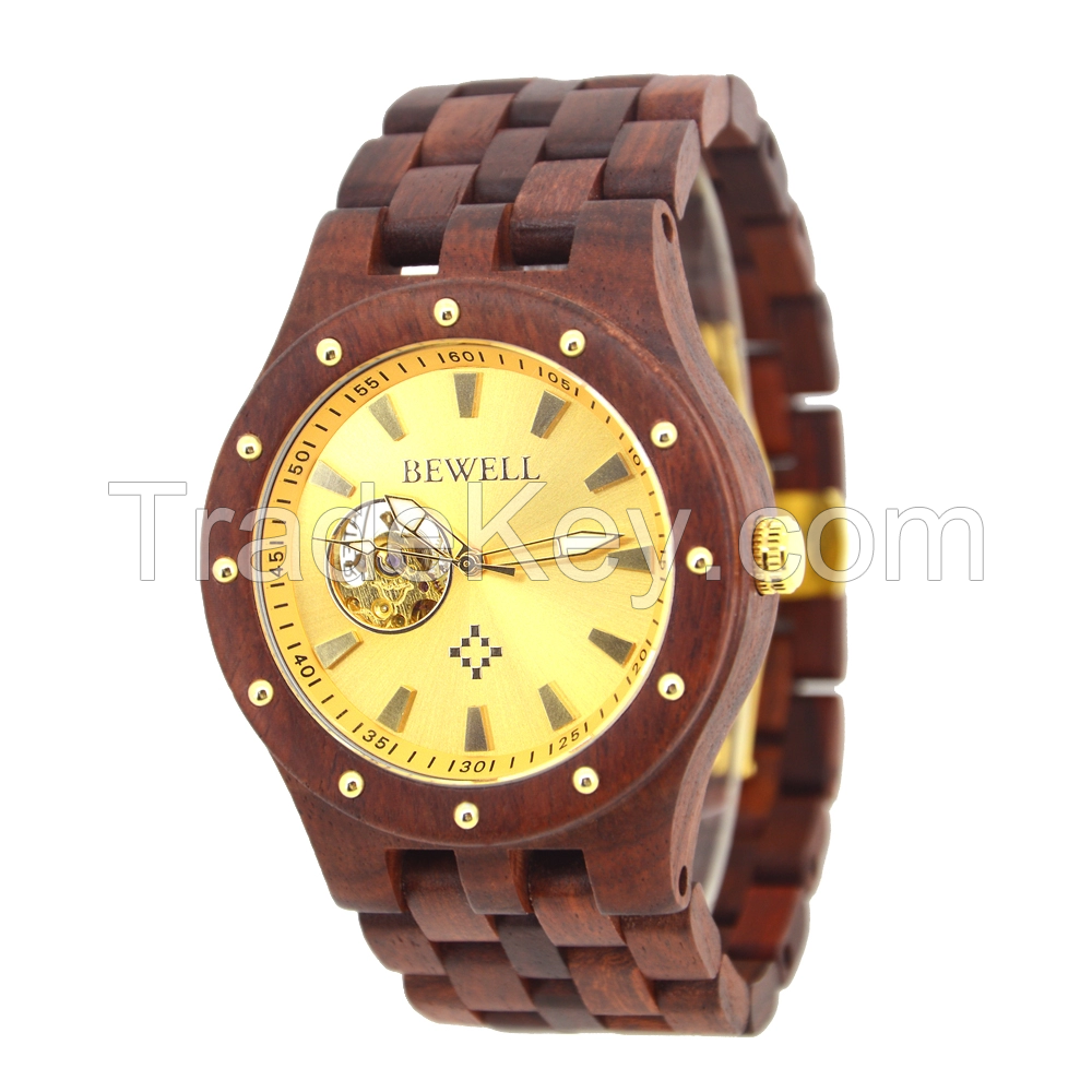 Luxury business men 3ATM waterproof automatic movement machanical wooden watches