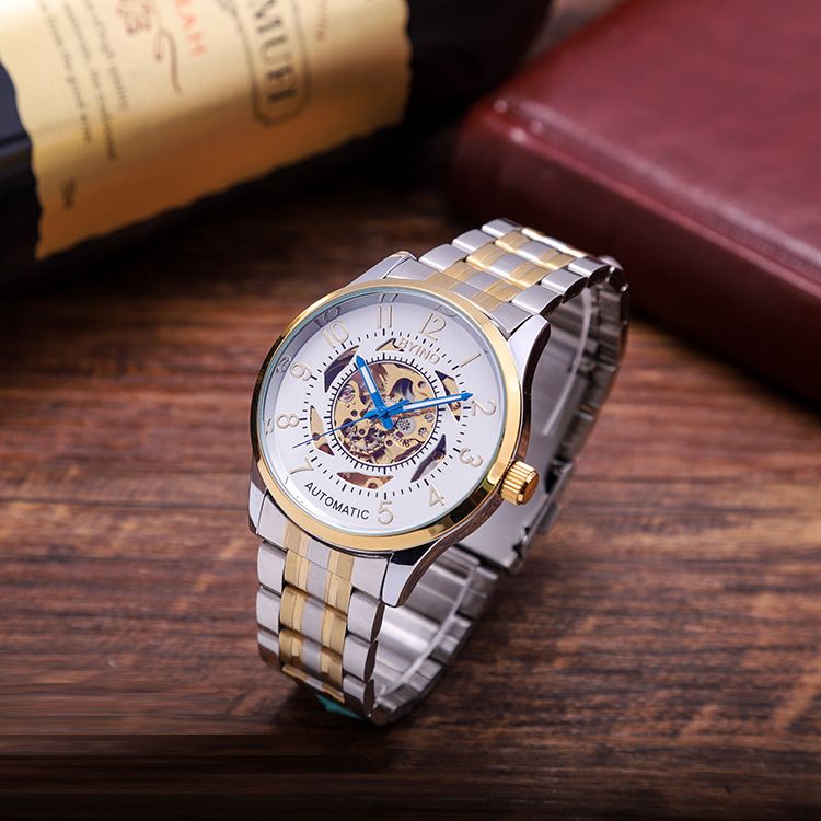 OEM fashion automatic watch mechanical  movement watch alloy watch