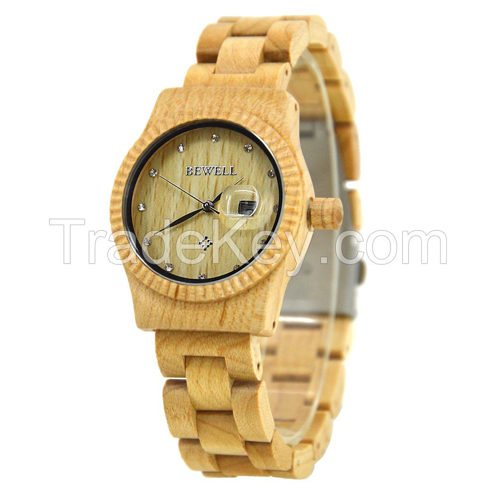 Wholesale Bewell New women fashion wood smart wrist watch