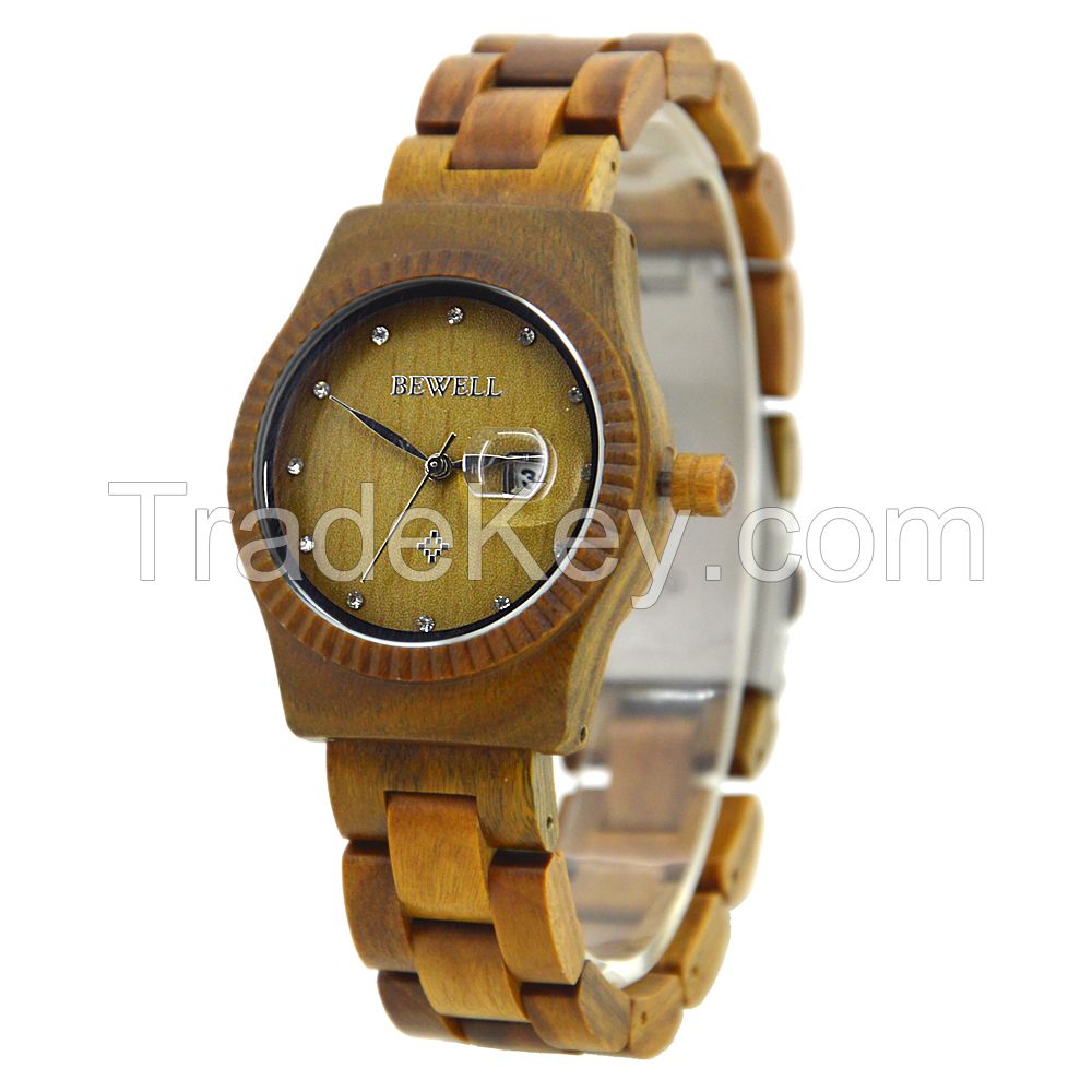 Wholesale Bewell New women fashion wood smart wrist watch  