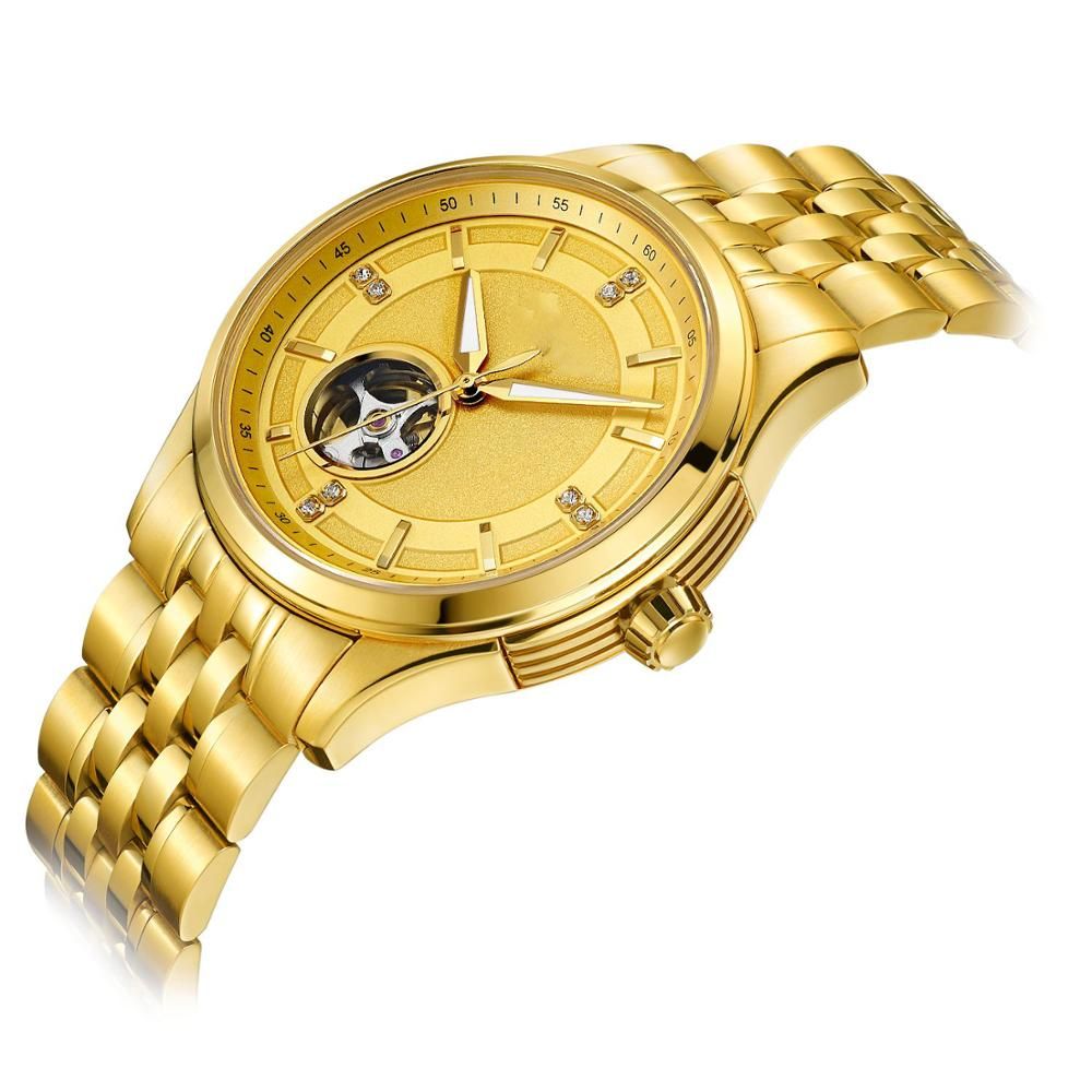 Men's Business Fashion Automatic Mechanical Watch Men Full Steel gold Watch  Luxury Watch