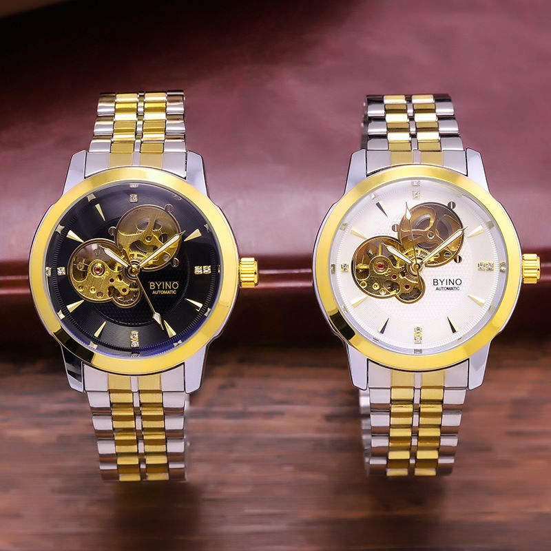 Custom Solid Stainless Steel Skeleton Mechanical Watch China Manufacture