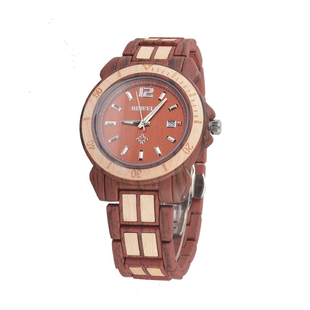 China Factory cheap japanese perpetual canlendar fashion sport waterproof wooden watches