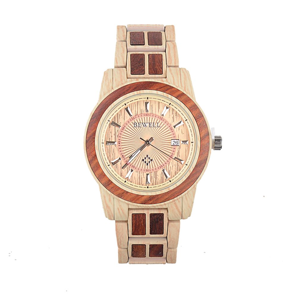 Custom promotional gift luxury chronograph waterproof wooden wrist watch