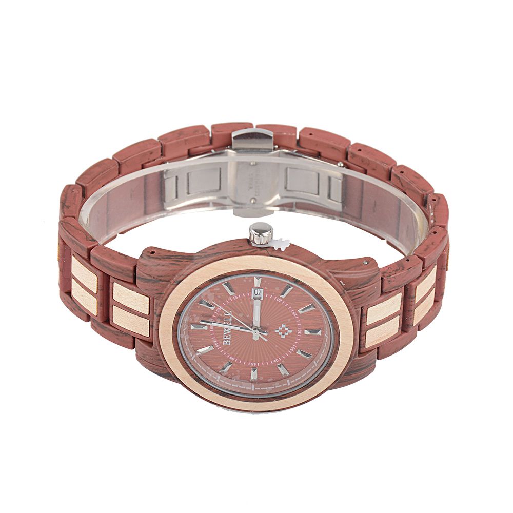 Custom promotional gift luxury chronograph waterproof wooden wrist watch