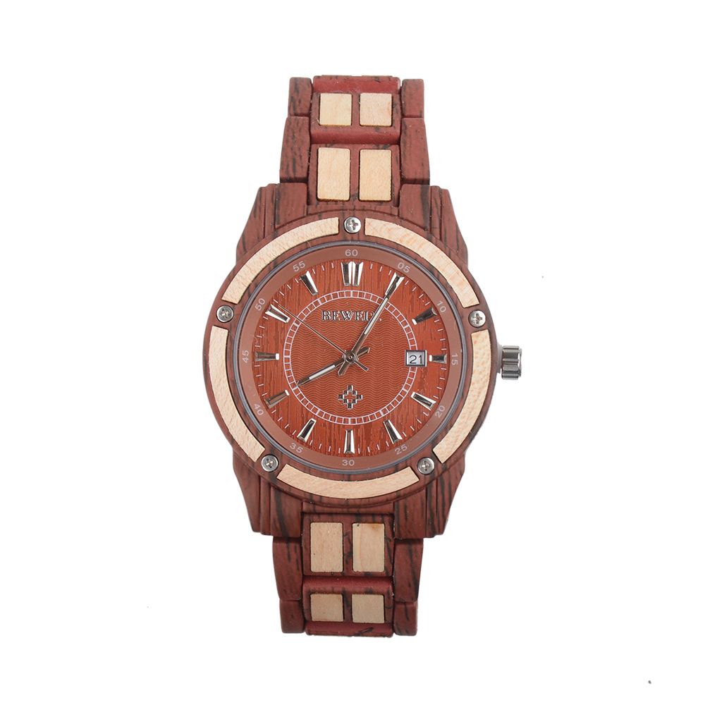 China Factory cheap japanese perpetual canlendar fashion sport waterproof wooden watches