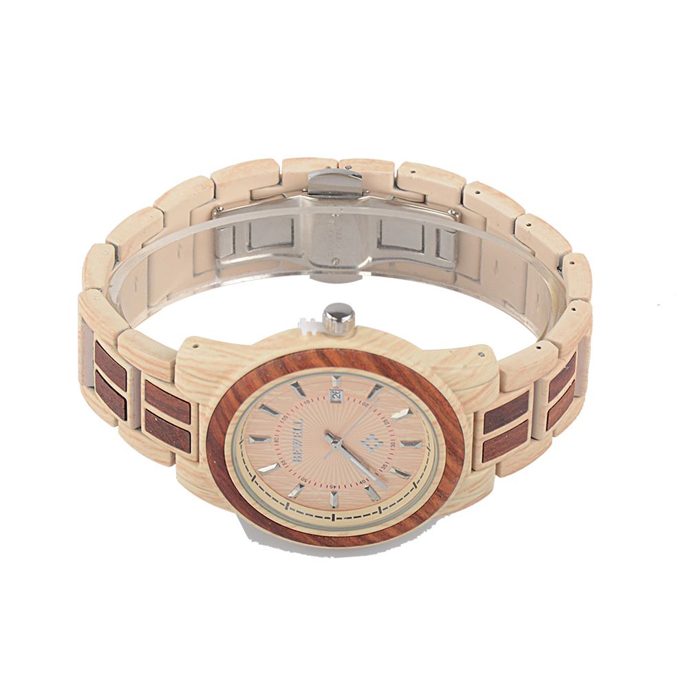 Custom promotional gift luxury chronograph waterproof wooden wrist watch