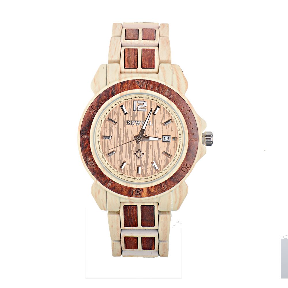 China Factory cheap japanese perpetual canlendar fashion sport waterproof wooden watches