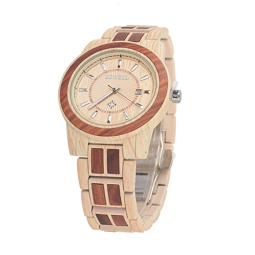 Custom promotional gift luxury chronograph waterproof wooden wrist watch