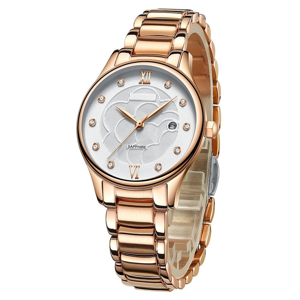 High end luxury fashion decorative woman stainless steel watch