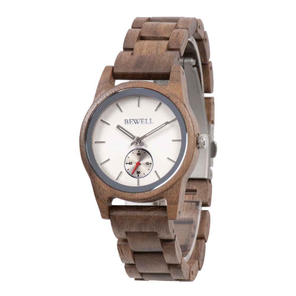 Custom private label sandalwood walnut teak shell dial unisex wooden watches