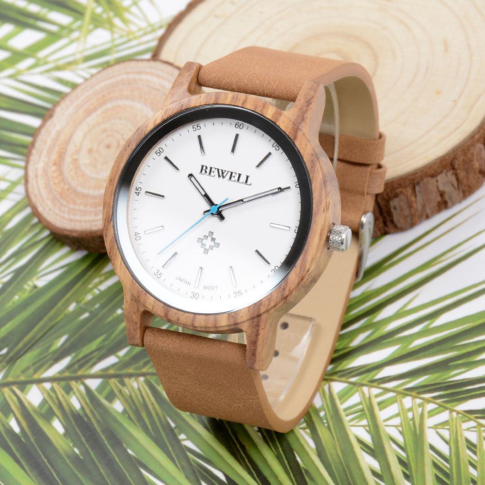 Daily Waterproof Natural wood case with Vegan Strap quartz quality wood wrist watches