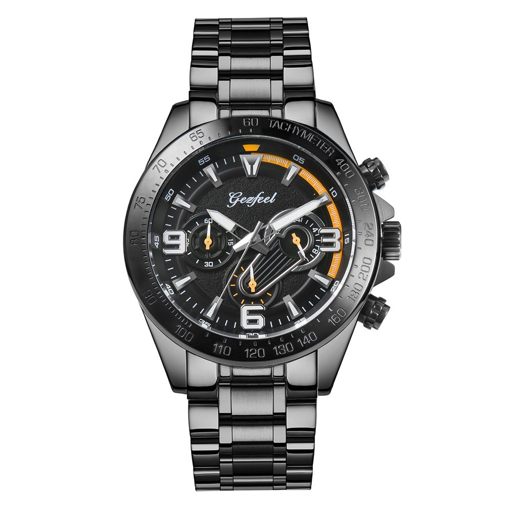 New Male Watch Trendy Stainless Steel Watch Multifunction Wrist Watch Men