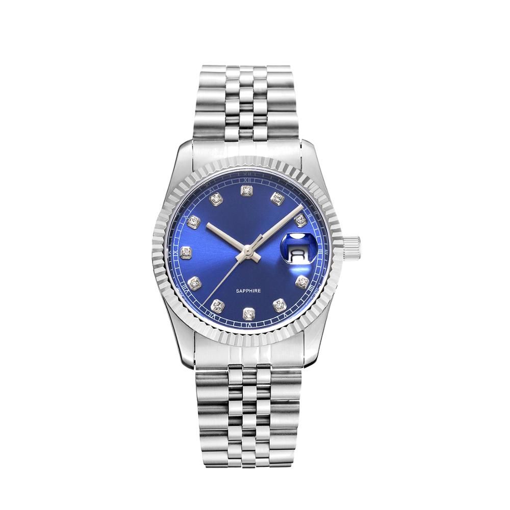 Fashion Couple Watch Stainless Steel Case And Strap Water Resistant Wristwatch 