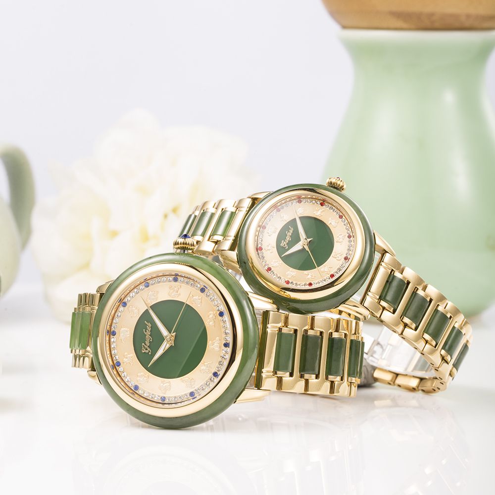 China Watch Supplier Custom Jasper Automatic Mechanical Zodiac Jade Watches For Couple 