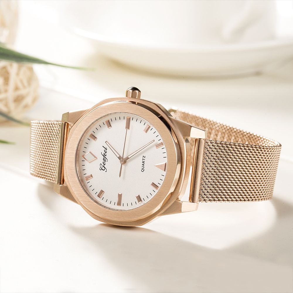 Custom Metal Craft Stainless Steel Rose Gold Plated Wrist Watch for Men 