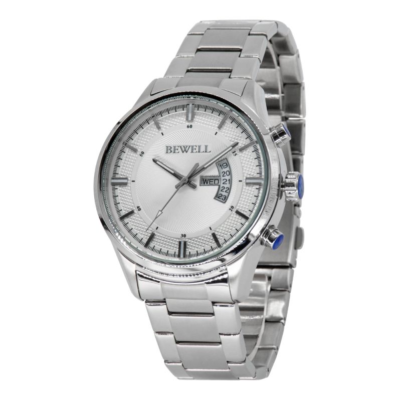 Double Calendar Stainless Steel Water Resistant Watch for Decoration 