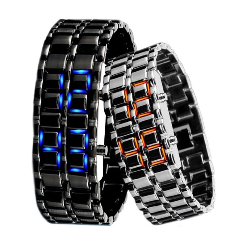 Custom Unisex Student Waterproof Electronic Binary LED Bracelet Couple Digital Watch As Gift