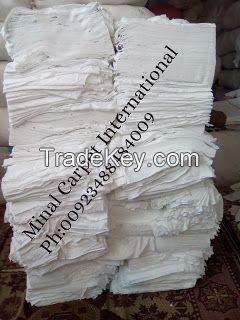 100% Cotton new Bleached White Single Jersey Rags