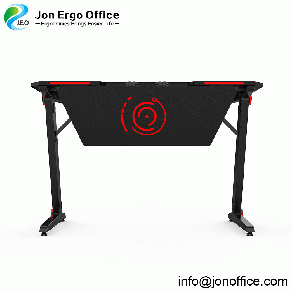 Z-Shaped Desk Home Office Computer Gaming Desk With RGB Light