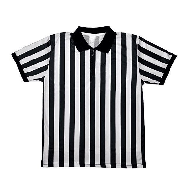 Custom Logo DesignWholesale Black & White Stripe Soccer Referee Shirt