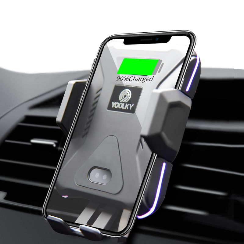 Voice Control Smart Mobile Phone Holder with Qi Fast Wireless Car Charger