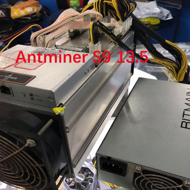 Used AntMiner S9 13.5T with APW3-12-1600W psu Asic Miner 16nm Btc BCH Miner Bitcoin Mining Machine 