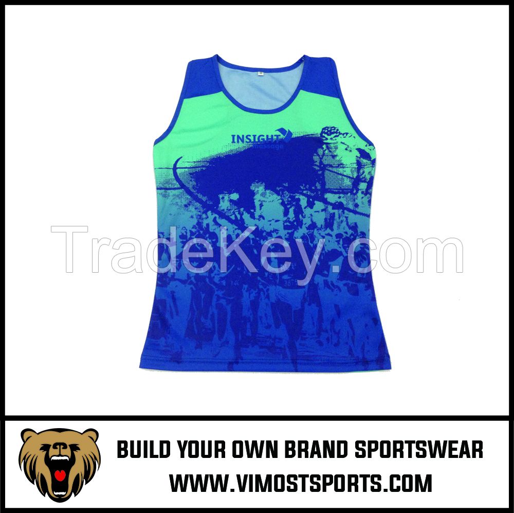 OEM 100% polyester Custom Sublimation Cool Dry Singlet