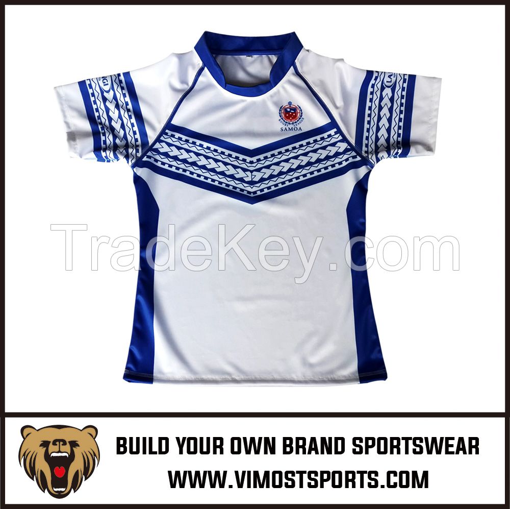 OEM 100% polyester Custom Sublimation Rugby Jersey