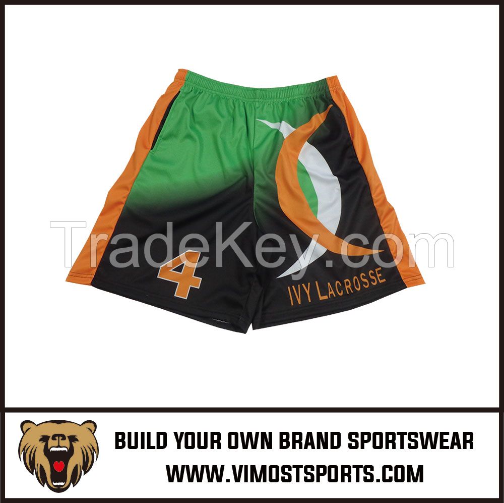 OEM 100% Polyester  Custom Sublimation Lacrosse short