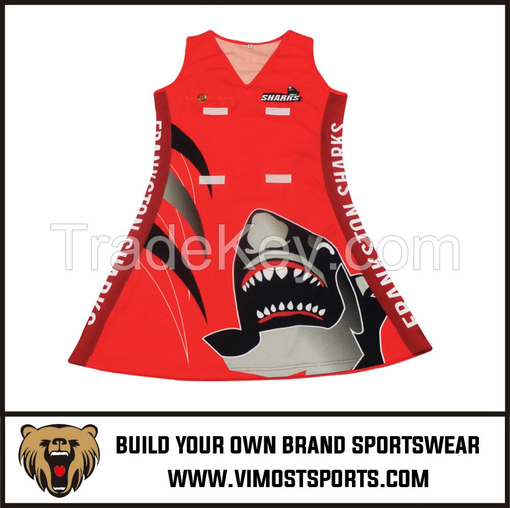 Full Sublimation Printing Customized Logo Netball A-line Dress