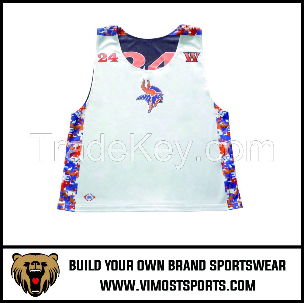 Custom Team LOGO Women Lacrosse reversible pinnies